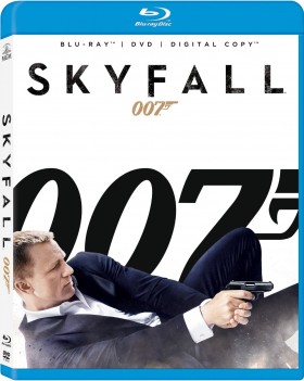 Daniel Craig lying down and holding a gun, with words 007 and Skyfall in the background. Image from Amazon.com.